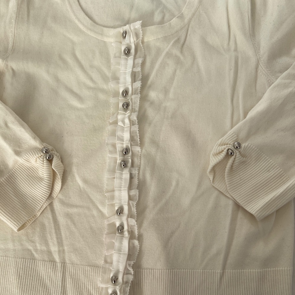 Cream colored WHBM button cardigan